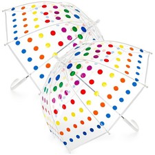 2 Pack Bubble Umbrellas, Small Clear Dome Umbrella with Easy Grip Handle, Lig...