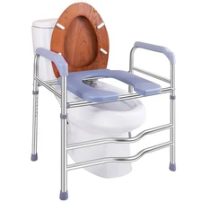 Raised Toilet Seat with Handles -HSA 400LB Adjustable Width Height 