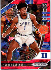 2020-21 Panini Prizm Draft Picks Vernon Carey Jr. #67 Red Ice Prizm