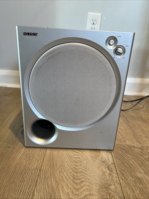 Sony SA-WMSP76 Home Theater Surround Sound Active Subwoofer Only Silver Tested