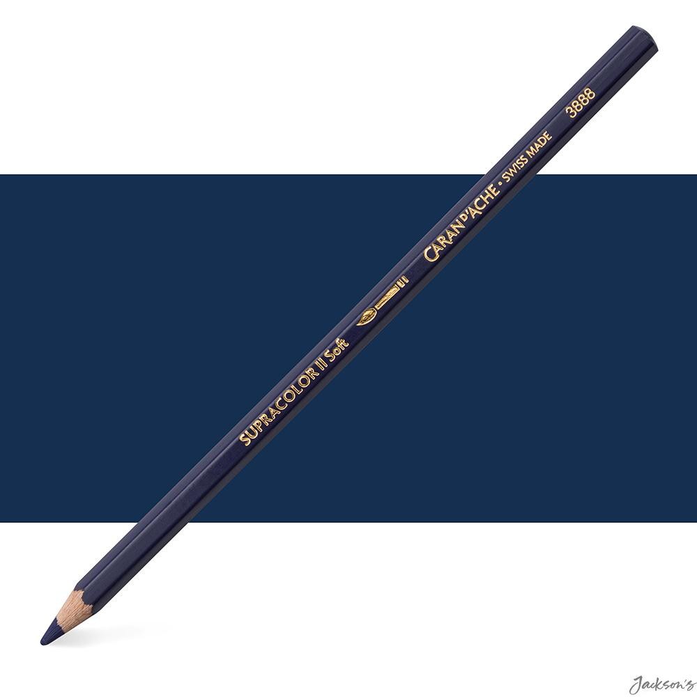 Caran d'Ache Supracolor Soft Watersoluble Pencil Cedar 3.8mm Indigo Blue