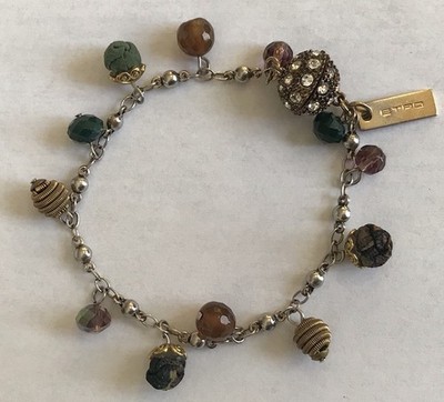Vintage ETRO Italian Bohemian Charm Bracelet With Charms