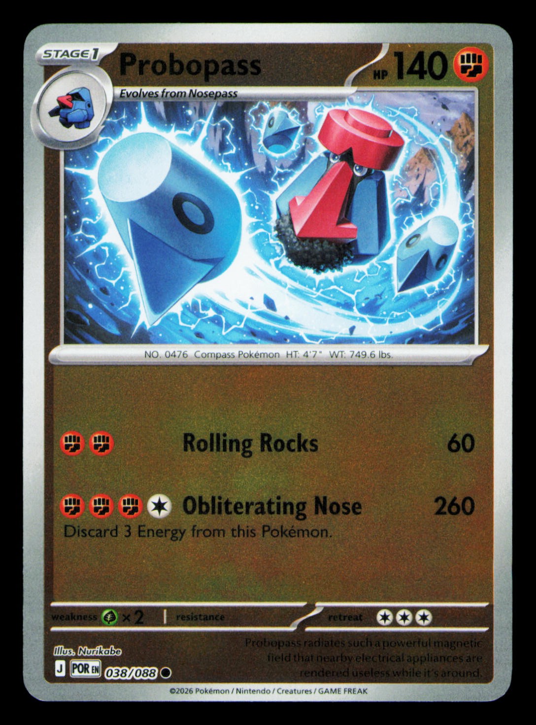 Probopass Reverse Holofoil Common ME03: Perfect Order 038/088 NM