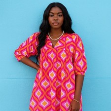 New Unworn $158 J MARIE Size Medium Quinn Ruffle Sleeve Maxi Dress Boho Pink