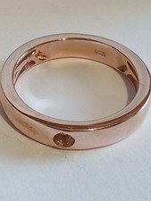 Citrine Set  Band Ring In Rose gold over 925 Sterling Silver Size R New