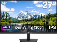 27 Inch Computer Monitor - QHD 2560 X 1440 Display, up to 120Hz Monitor, IPS P
