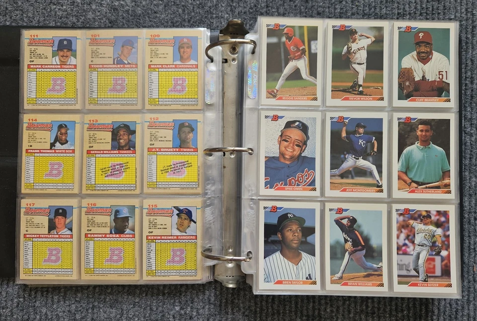 1992 Bowman MLB Baseball Card Partial Set In Pages & Binder (692/705)  - Image 4 of 4