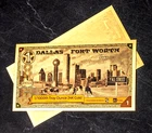 1 DALLAS FORT WORTH TEXAS GOLDBACK AURUM 24K GOLD NOTE 1/1000 OZ .999 GOLD BU