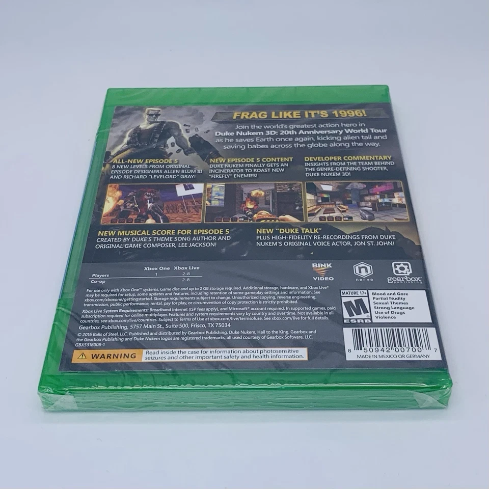 Duke Nukem 3D: 20th Anniversary World Tour Microsoft Xbox One, 2016 - New Sealed - Image 2 of 4