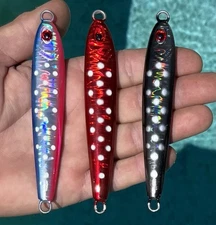 SALE  Lot Of 3  Tungsten Jigs 250g  Tiny Heavy Glow Tg Best Colors Bluefin Tuna