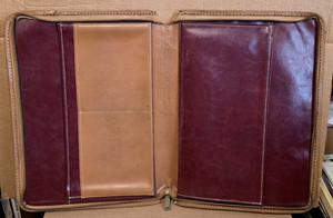 Vintage Genuine Leather Portfolio Organizer Case Conmar Zipper MCM (1940s-1960s)