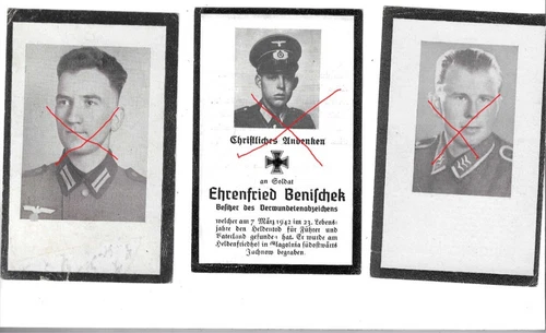 Nr.57815 4 x  Sterbebild Deutscher Soldat 1942 - 1944  Osten Russland Gmünd N.Ö.