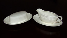 4 Piece Mikasa Italian Countryside Covered Butter Dish Gravy Boat Underplate EUC