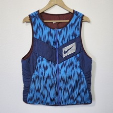 Nike Aerolayer Wild Run Chaleco para Correr Reversible Estampado Geométrico Azul Granate Talla M