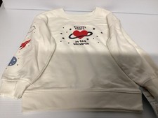 Cat  Jack Unisex Kids Pullover Sweatshirt White SZ 3T New