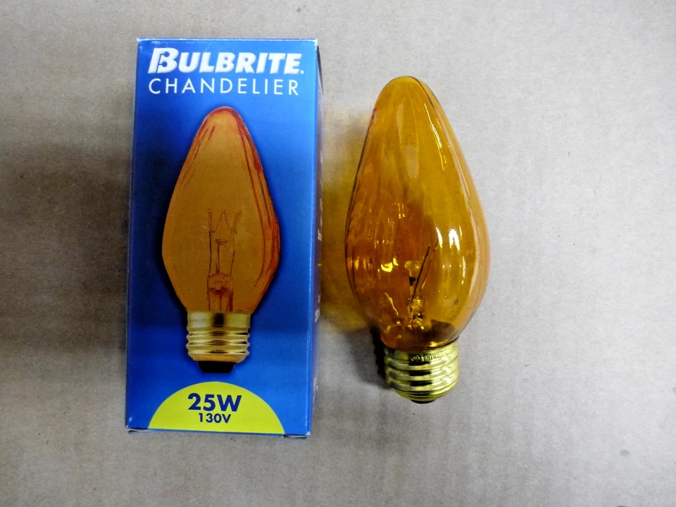 2 Pack 25 Watt F15 Fiesta Amber Light Bulbs by Bulbrite Decorative Chandeliers - Image 2 of 4