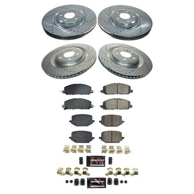 Power Stop K8694 Z23 Daily Driver Carbon-Fiber Ceramic Brake Pad & Drilled &