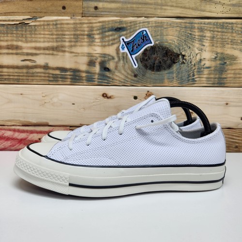 Converse Chuck Taylor 70 basse uomo taglia 8 / donna taglia 10 pelle bianca A08638C - Foto 3 di 11