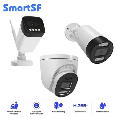 SMARTSF 5MP POE Home Security IP Camera AI Vehicle/Voice Activity Alerts 2Way Audio