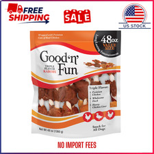 Good 'n' Fun Triple Flavor Kabobs, Rawhide Chews for All Dogs, 48 oz
