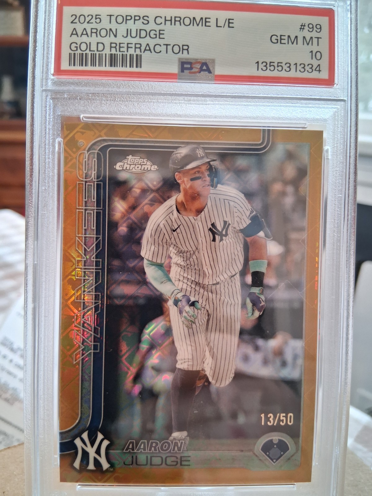 2025 Topps Chrome - Aaron Judge #99 Gold Refractor /50 L/E Pop 1
