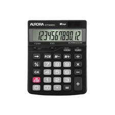 Image of Aurora Large Semi-desk Sized Calculator 12-digit LCD Display Black (DT940C)