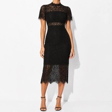Glamorous Lace Semi Formal Cocktail Little Back Midi Sexy Wedding Dress [size M]