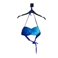 womens bikini set blue green halter neck padded twist front detail size large