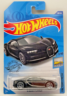 Hot Wheels '16 Bugatti Chiron 89/250 Factory Fresh 7/10 Black NEW ON CARD!