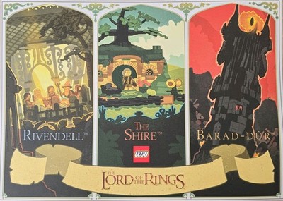 Genuine Lego Lord Rings Shire, Rivendell, Barad Dur Poster