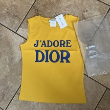 Dior Gold Navy Christian Dior Tank Top Medium Sleeveless Shirt 12 US M/L