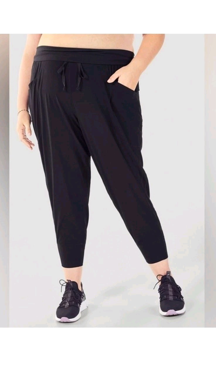 Fabletics Black Sleek Knit Drawstring Jogger Pant… - image 1