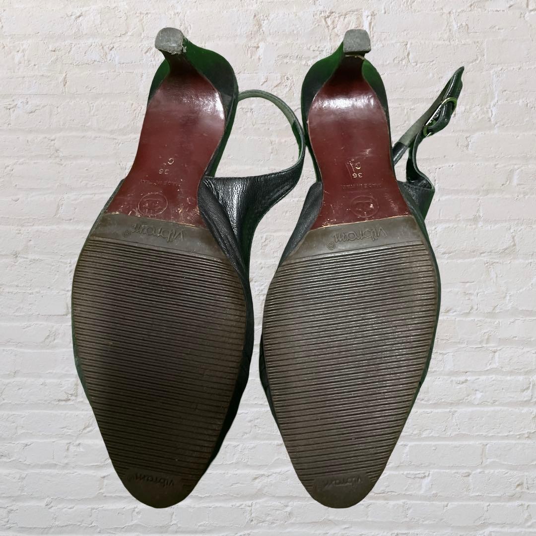 Chanel Slingback Heel Pumps Black With Coco Mark Size 36 US About6 For Women thumbnail 9