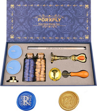 2 Pieces Letter R Wax Seal Stamp Set,Initial Alphabet Wax Seal Stamp Kit Vintage