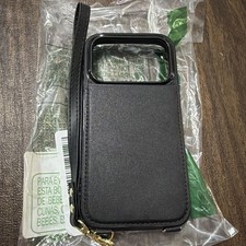 iPhone 17 Pro 6.3  Wallet Case W/ Lanyard Bla...