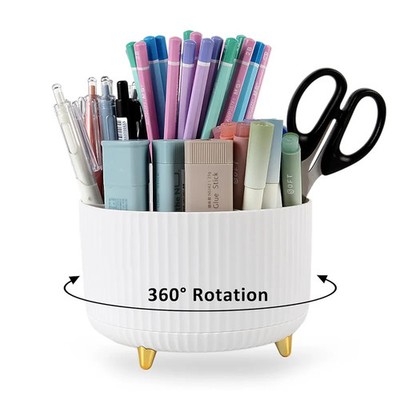 360°Rotating Desk Organizer 5-Slot Pen,Makeup & Kitchen Utensil Holder,Multiuse