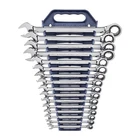 GearWrench 16 Piece Ratcheting Combination Wrench Set with Tray, Metric