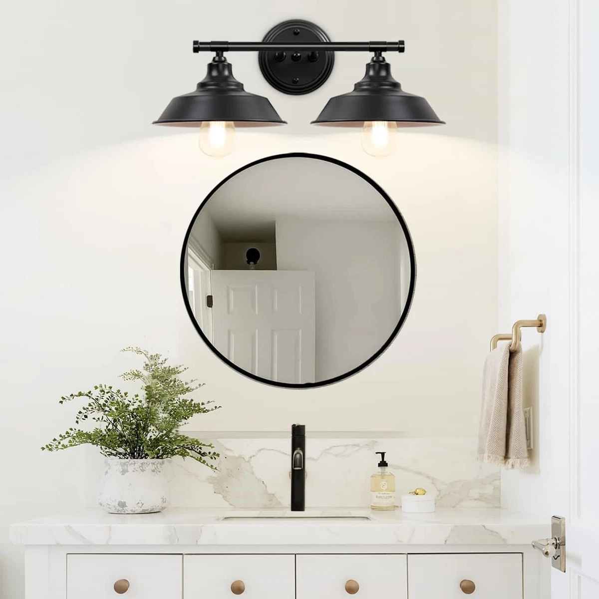 Black vanity 2024 with lights