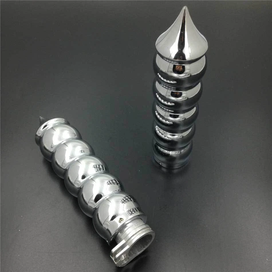 Empuñaduras de manillar cromadas con esfera puntiaguda de 22 mm para Kawasaki Ninja 250 500 ZX6R Foto 4 de 4