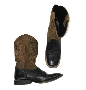 black ariat square toe boots