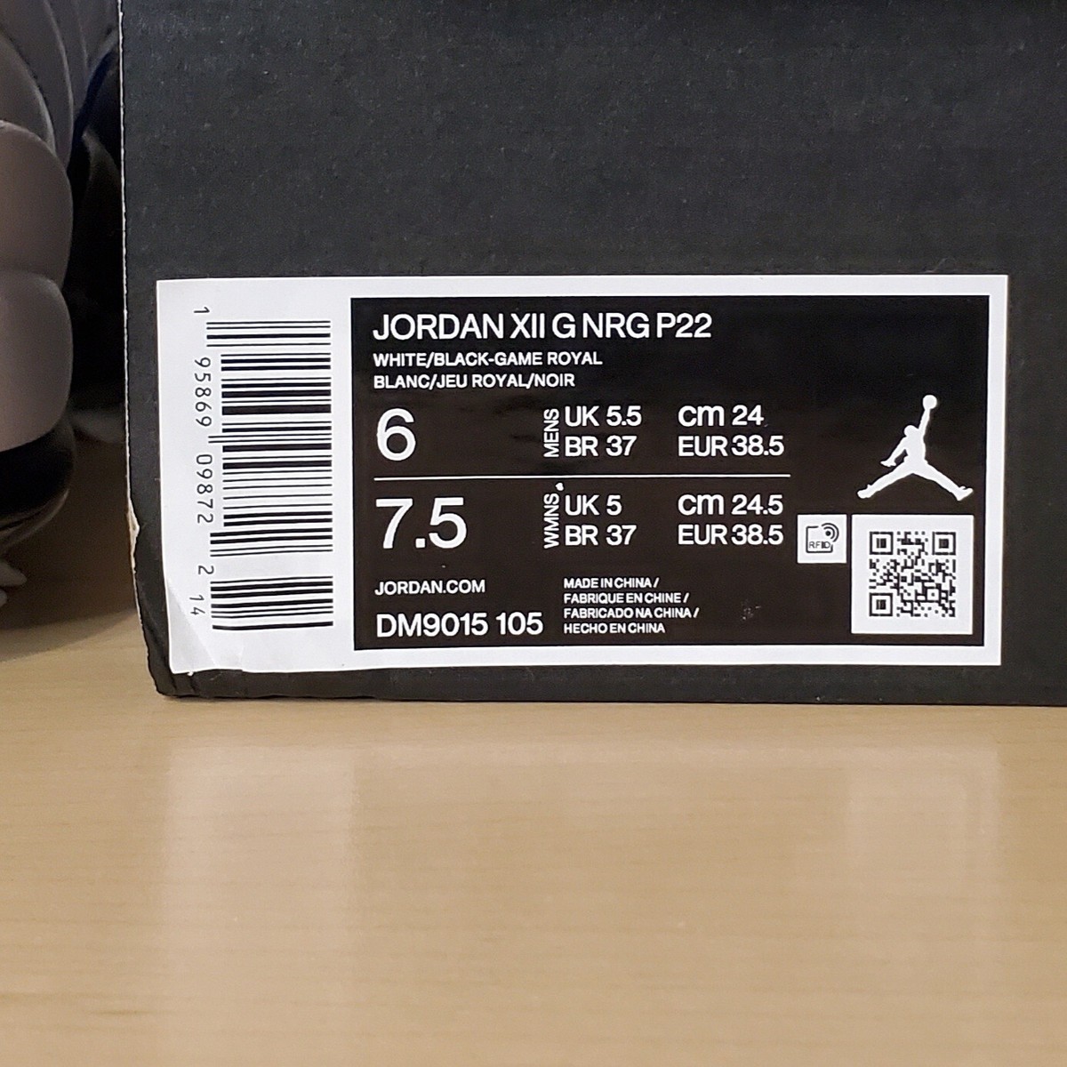 Air Jordan 12 Low Golf Mens Size 6 NRG P22 White Game Royal Blue