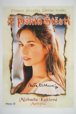 Z PEKLA ŠTĚSTÍ Original Czech movie poster 1999 Autographed by MICHAELA KUKLOVÁ
