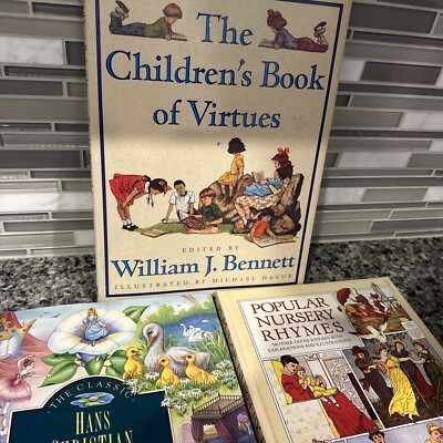 The Children's Book of Virtues 1995 1st Lot Of 3  Nursery Rhymes Fairy Tales