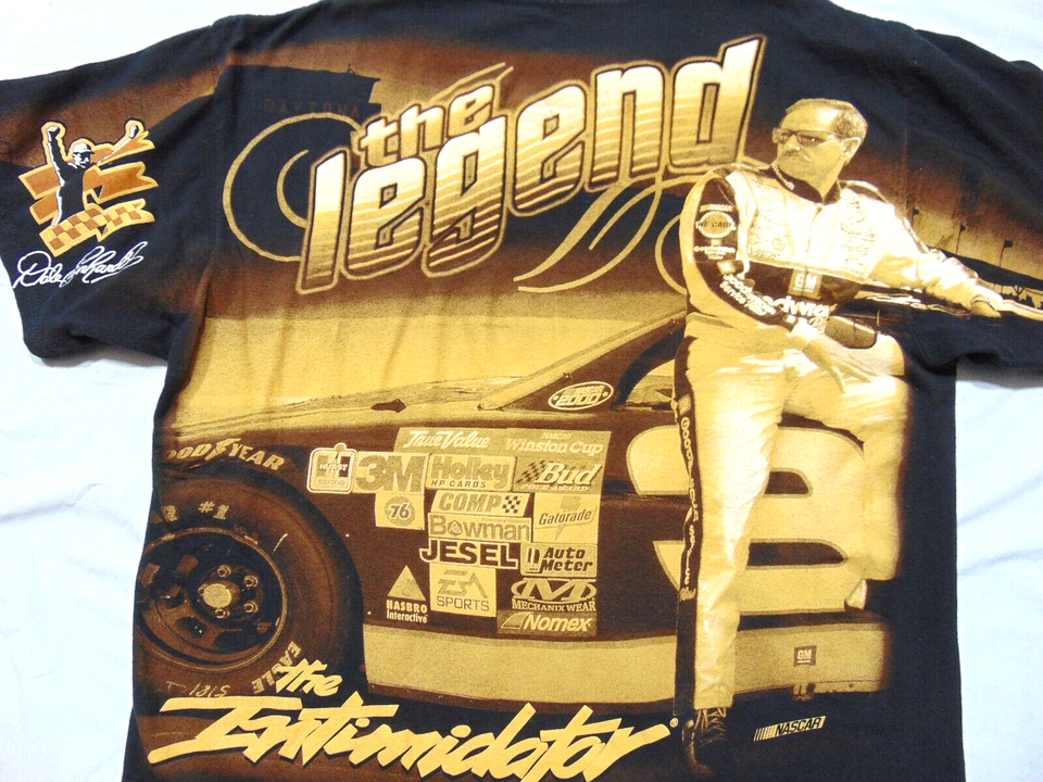 Dale Earnhardt The Legend NASCAR Front/Back Full Graphic Print, Men's ...
