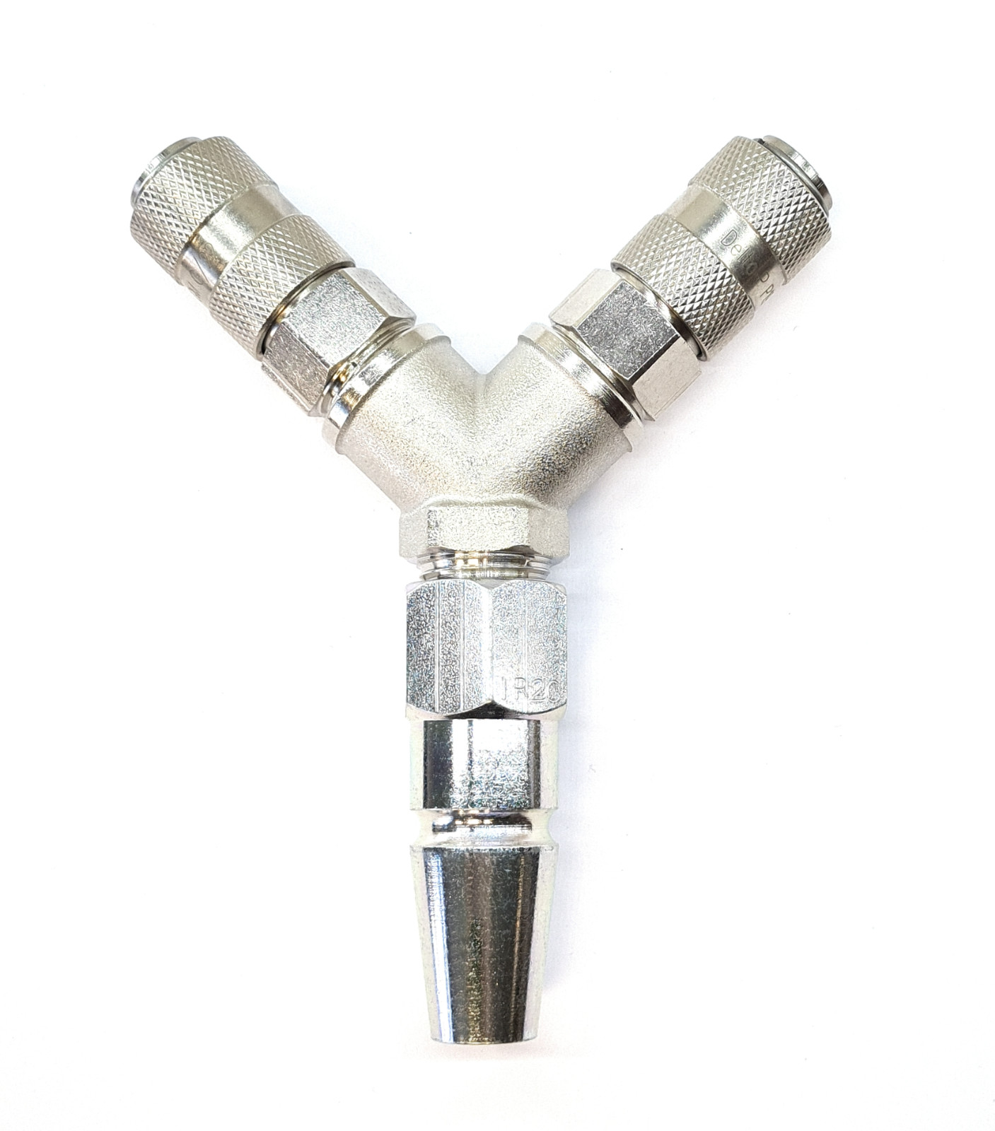 HGV / Tractor Air Brake 'C' Coupling to PCL Type Coupling Splitter - Dual Supply