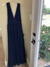 Nwt Lulu  s Exquisite formal Maxi Dress Navy Night On The Town Party prom Small
