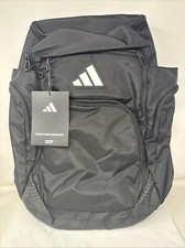 adidas Black 5-Star Team 2 Backpack Dual Water Bottle Pockets Padded Back Panel