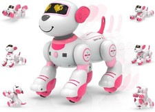Perro robot control remoto, programable, LED, sonido, t ctil, regalo ni os oro 