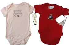 Kansas Jayhawks NCAA Basketbal Rompers Bodysuits Size 6 Months Lot of 2  NWT