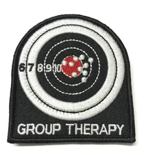 Group Therapy Patch Embroidered Hook & Loop Applique Gag gift Funny Gun Range